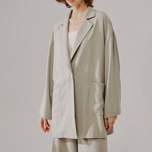 NWT Nap Loungewear Oversized One-Button Blazer Harp Green Lightweight Size Small